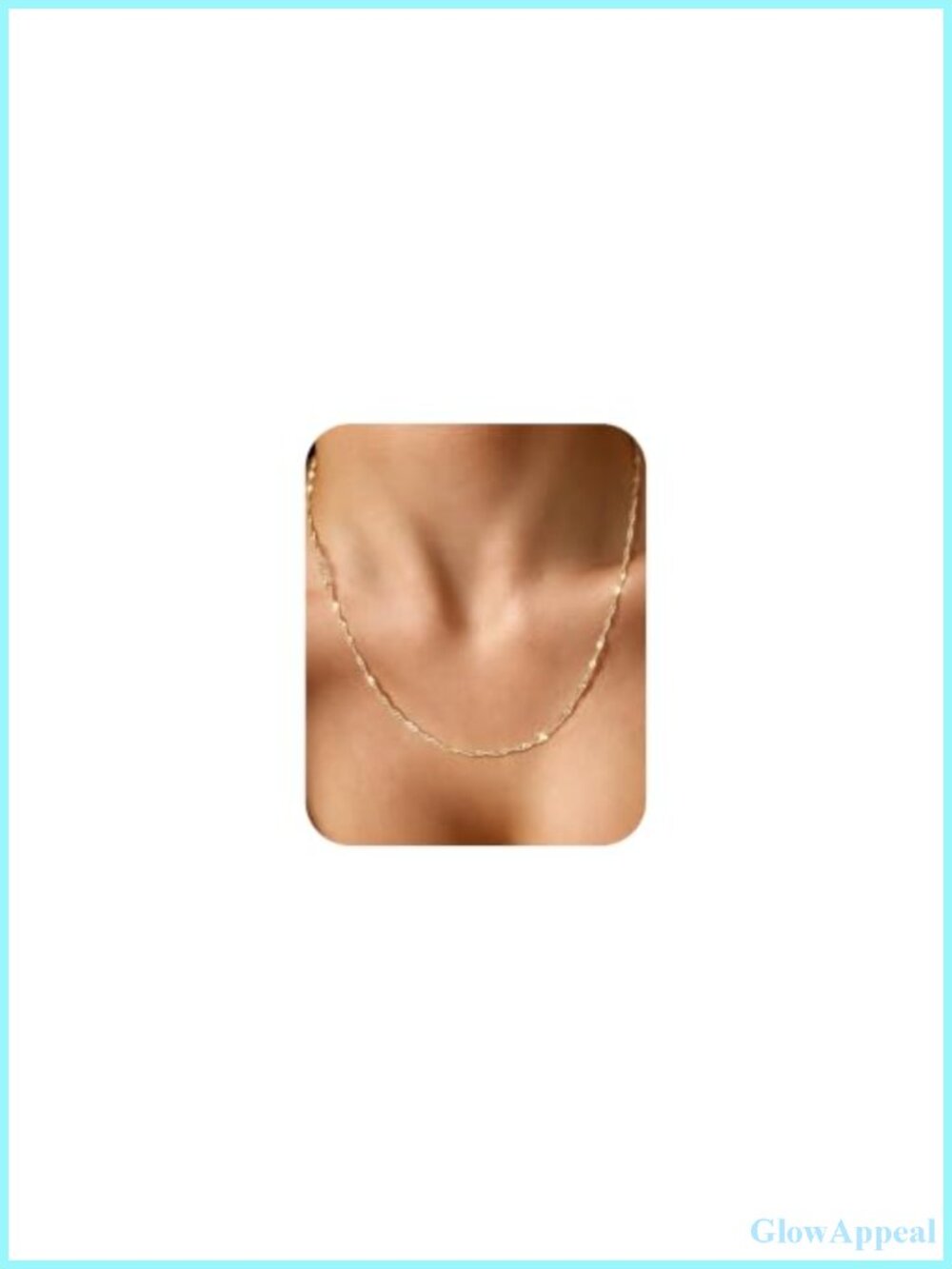 14K Gold Plated Twist Chain Necklace for Women 16+2" Adjustable